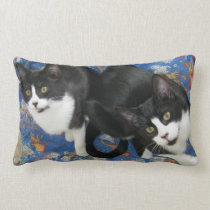 Twin Tuxedo Kittens Throw Pillow pillows