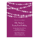 Twinkle Lights 21st Birthday Invitation (magenta)