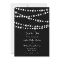Twinkle Lights Save the Date (black)