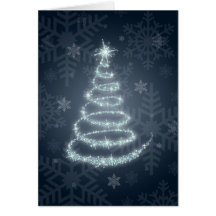 Twinkling Modern Christmas Tree Cards