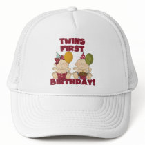 Twins 1st Birthday Boy/Girl T-shirts and Gifts Mesh Hat