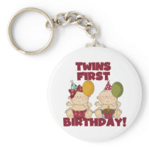 Twins 1st Birthday Boy/Girl T-shirts and Gifts Keychains