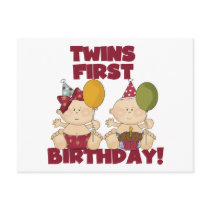 Twins 1st Birthday Boy/Girl T-shirts and Gifts Post Cards