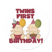 Twins 1st Birthday Boy/Girl T-shirts and Gifts Sticker