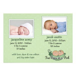 Twins Baby Announcement Cards