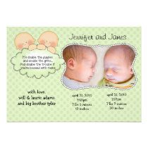 Twins Baby Announcement Cards invitations