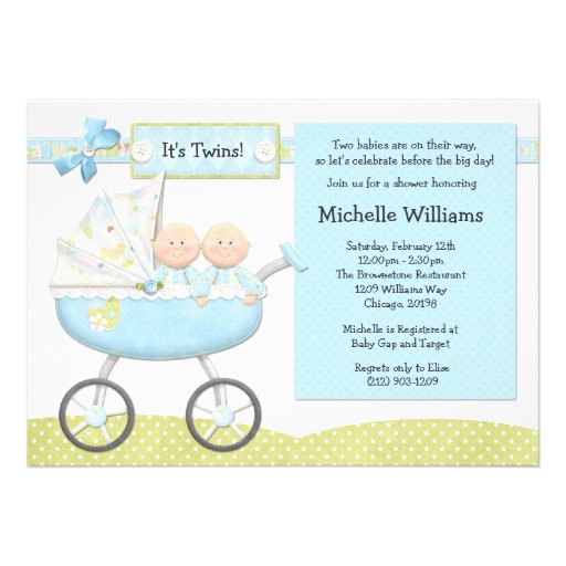 Twins Baby Shower Invitation | Zazzle
