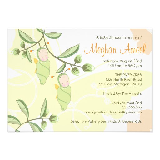 Twins Baby Shower Invitation - Butterflies