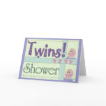 Twins baby shower invitation card