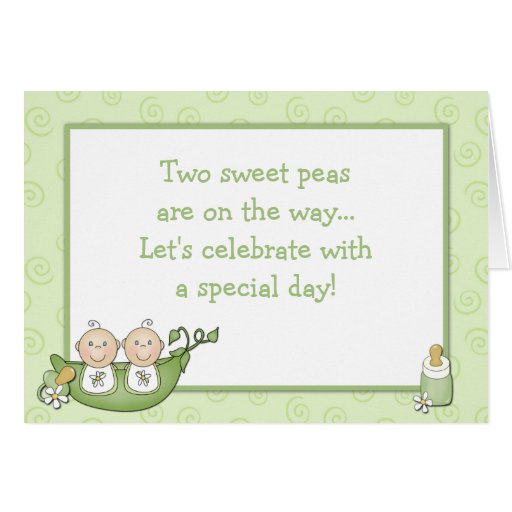 Twins Baby Shower invitation Greeting Card