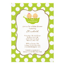 Twins Baby Shower Invitation Little Pea Pod