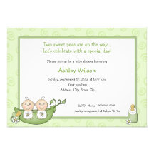 Twins Baby Shower Invitations