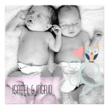 Twins birth announcement