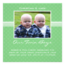 Twins Birth Announcement Card invitations