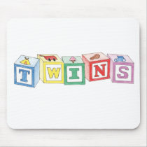 Twins Blocks Graphic Mouse Pads
