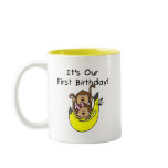 Twins - Boy and Girl Monkey 1st Birthday Mugs