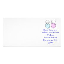 Twins: Boy & Girl Custom Photo Card