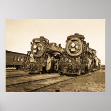 "Twins" Canadian National Railroad Locomotives Posters