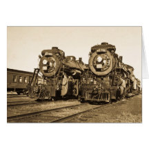 "Twins"  CN Railroad  Locomotives 3461 and 3501 Greeting Cards