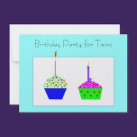 Twins Cupcake Birthday Invitation invitations