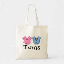 Twins Cute Bodysuit 1 girl & 1 Boy Canvas Bag