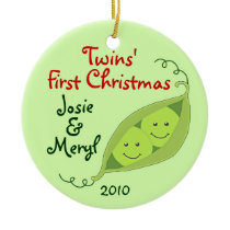 Twins' First Christmas Personalized Ornament ornaments