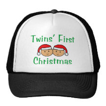 Twins First Christmas - Santa Hats (no date)