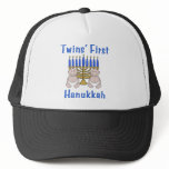 Twins First Hanukkah Hats