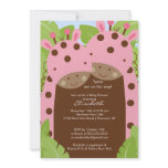 Twins Giraffe Baby Shower Invitation Pink Girls