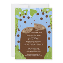 Twins Giraffe Baby Shower Invitation Twin Boys