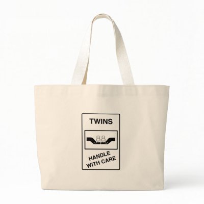 Twins Handle With Care Tote Bag by Scrappintwins