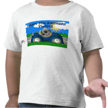 Twins, Happy 5th Birthday lamb puppy T-shirt