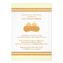 Twins in a Peanut Shell Baby Shower Invitations