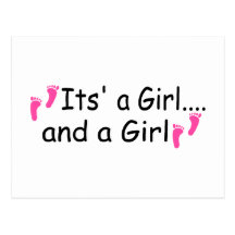 Twins Its A Girl and A Girl Post Card