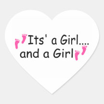 Twins Its A Girl and A Girl Sticker