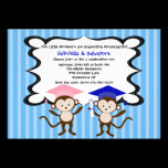 Twins Monkeying Around Graduation Invitation invitations