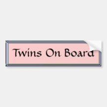Twins On Board Pink Bumper Sticker by Heard_