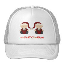 Twins:  Our First Christmas Customizable Trucker Hat