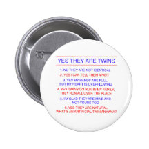 Twins Questions Fraternal Pinback Buttons