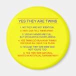 Twins Questions Fraternal Yellow Refrigerator Magnet
