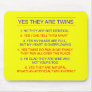 Twins Questions Fraternal Yellow Mouse Pad