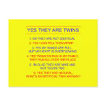 Twins Questions Fraternal Yellow Post Cards