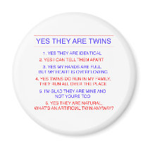 Twins Questions Identical Fridge Magnets
