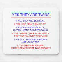 Twins Questions Identical Mouse Mats