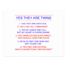 Twins Questions Identical Postcard