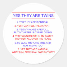 Twins Questions Identical Sticker