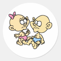 Twins Round Sticker