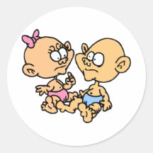 Twins Round Sticker