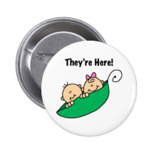 Twins They're Here Pin
