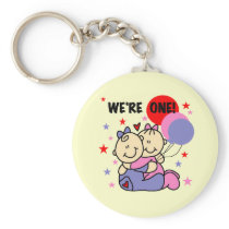 Twins We're One Birthday Tshirts and Gifts Key Chains